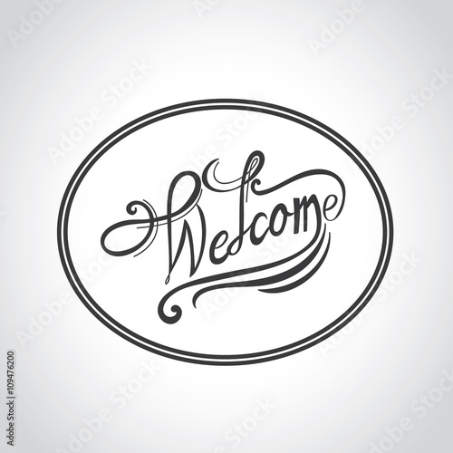 Welcome hand drawn lettering poster card