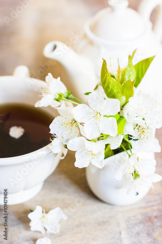 Tea and cherry blossom