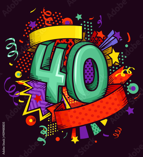 Number Design 40th Bday