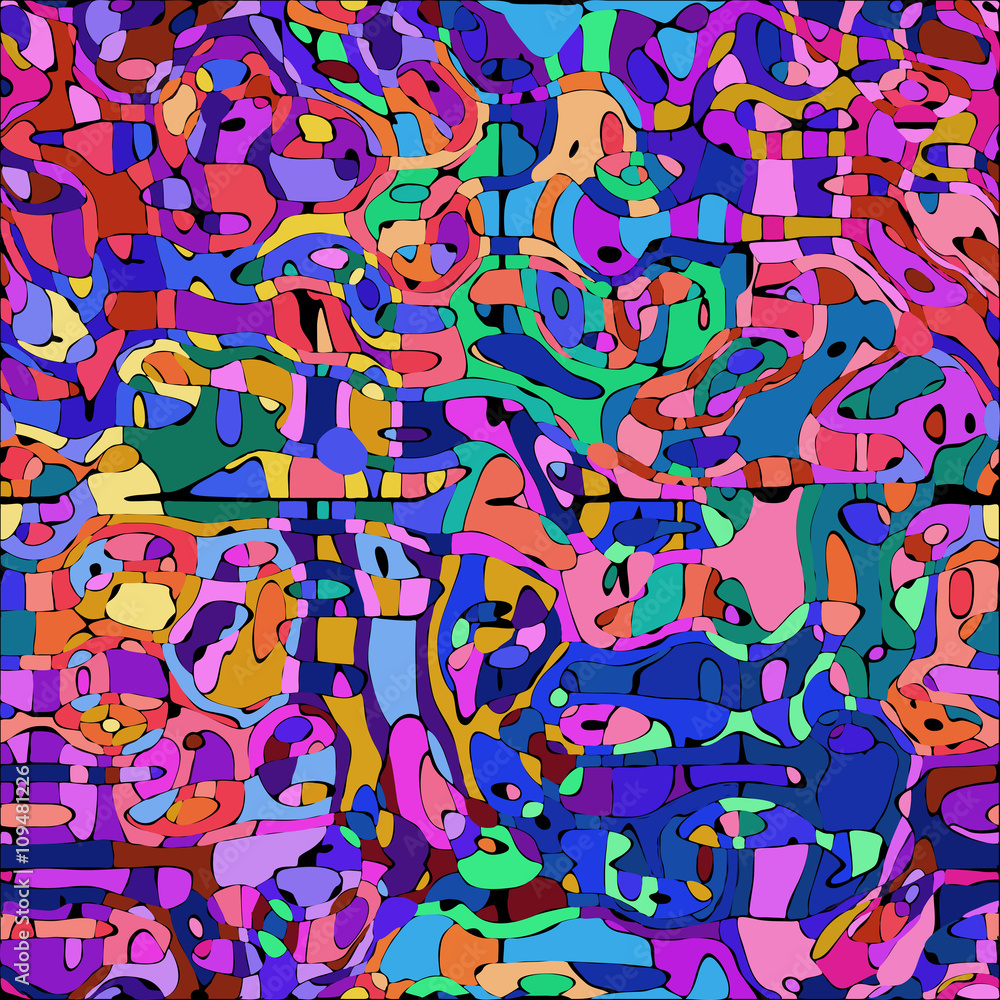 Obraz premium Abstract color mosaic animals vector pattern