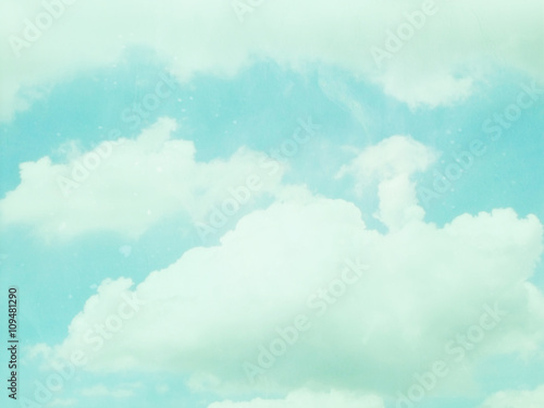 vintage cloud on sky background with vintage filter instagram effect