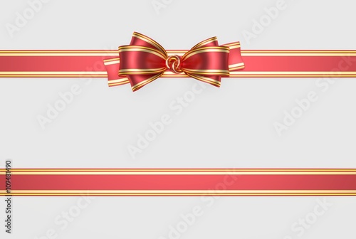 red ribbon and bow