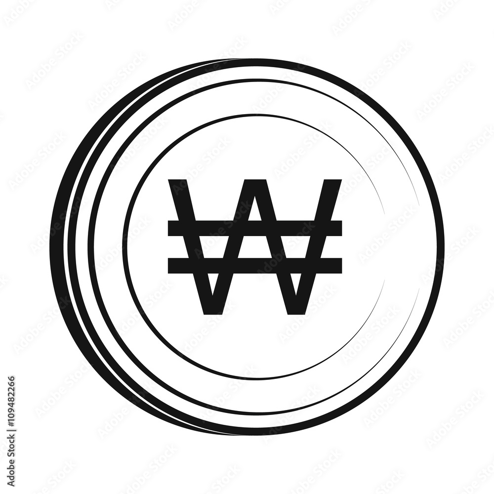 Won icon, simple style