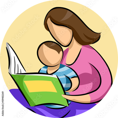 Mom Child Read Book