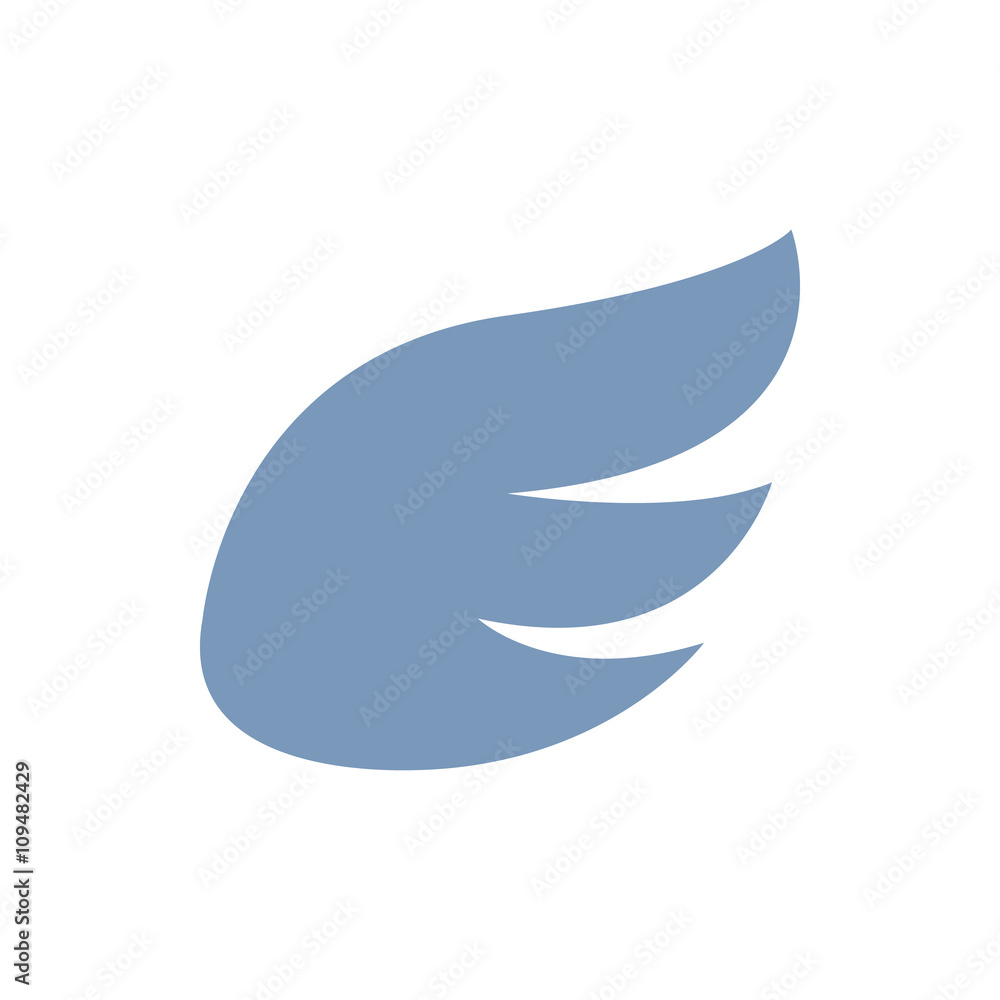 Gray wing icon, simple style Gray wing icon, simple style