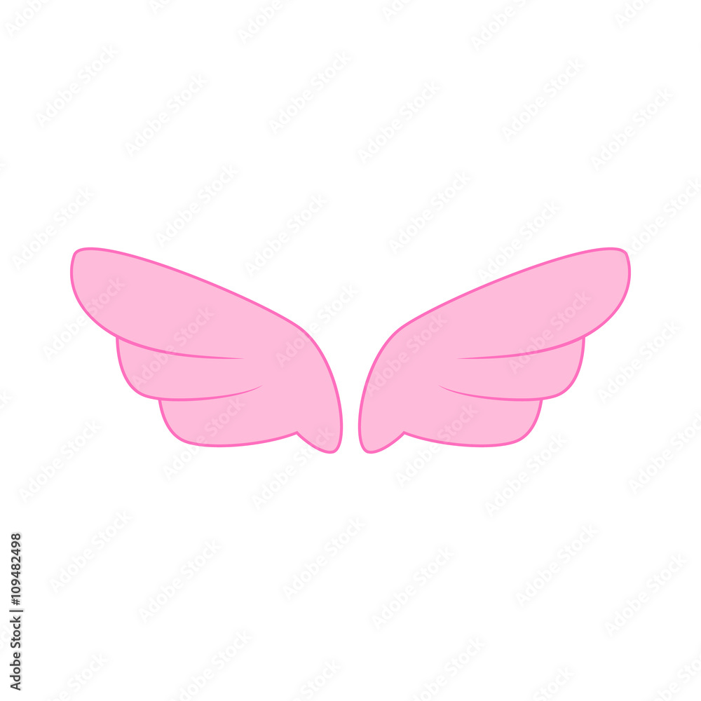 A pair of pink wings icon, simple style