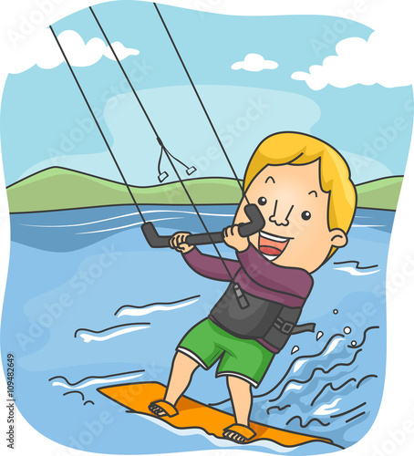 Man Kite Surfing