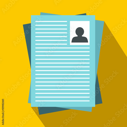 Resumes icon in flat style