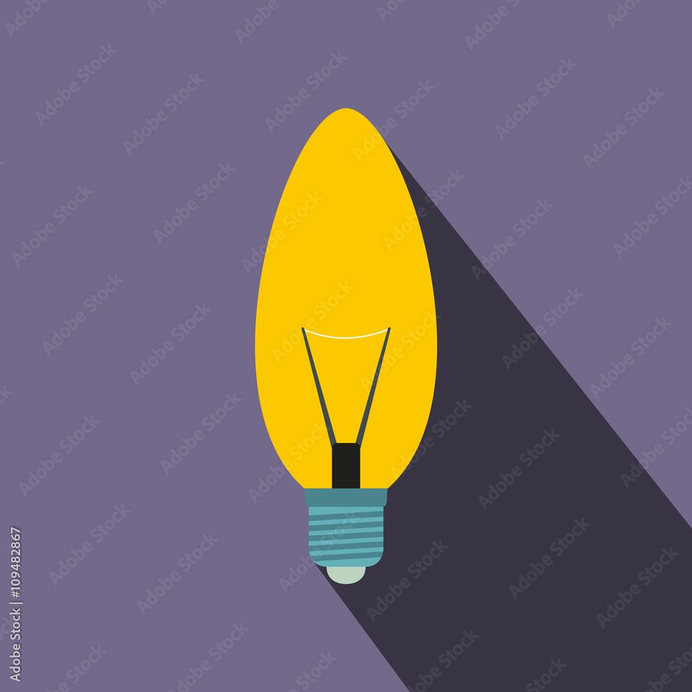 Lamp oval shape icon, flat style Lamp oval shape icon, flat style