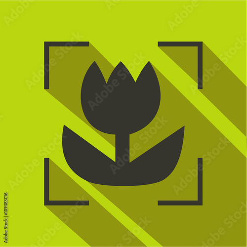 Macro lens mode icon, flat style