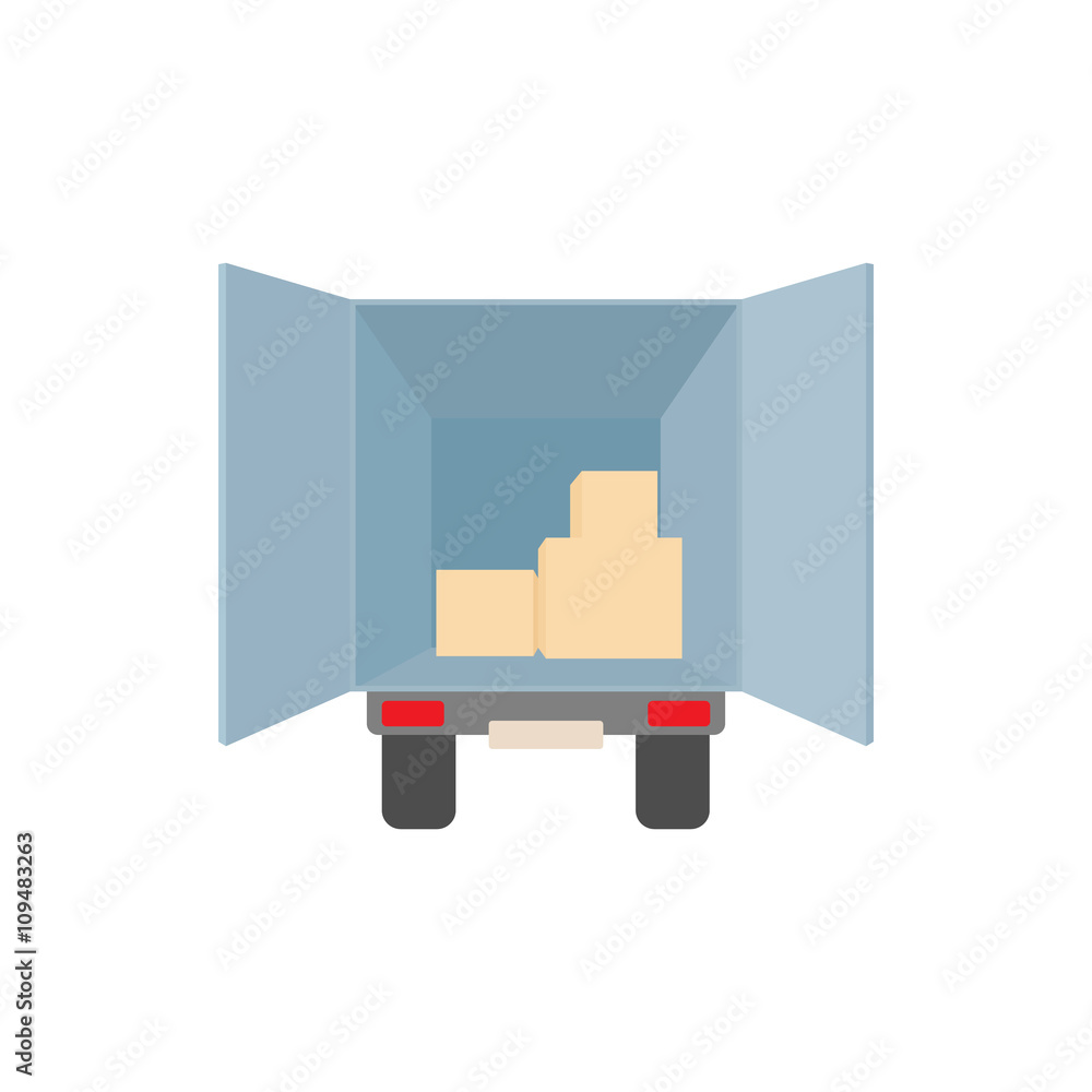Cargo truck icon, cartoon style Cargo truck icon, cartoon style