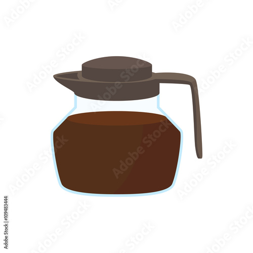 Glass coffee pot icon, cartoon style 