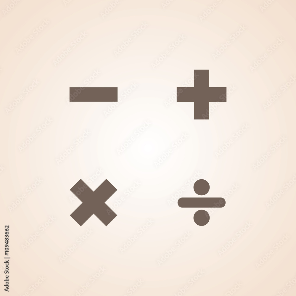 Fototapeta premium Icon Of Maths Signs.