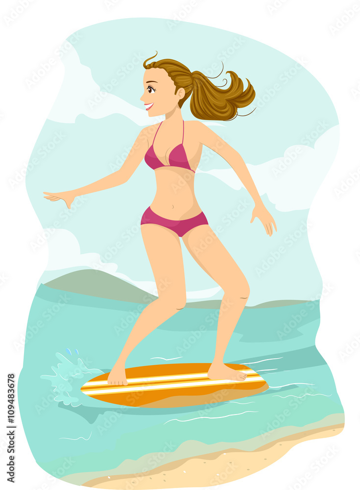 Teen Girl Skim Board