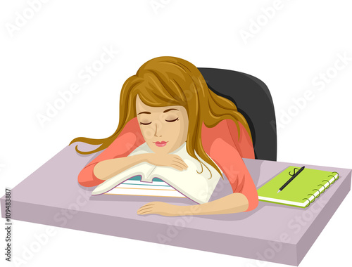 Teen Girl Study Sleep