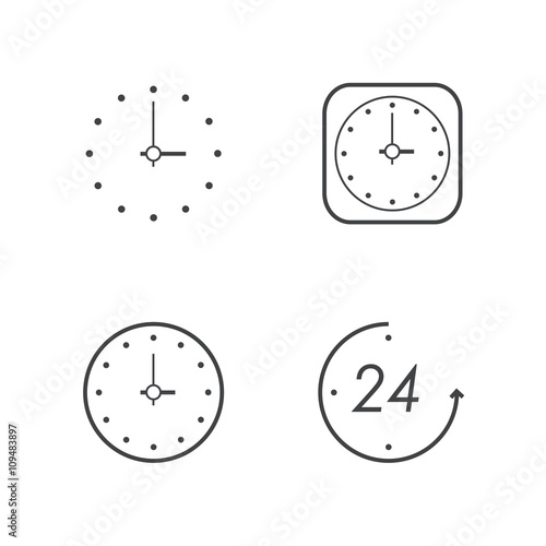 clock line icons set