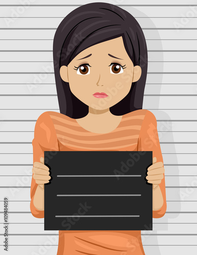 Teen Mug Shot Front Scared