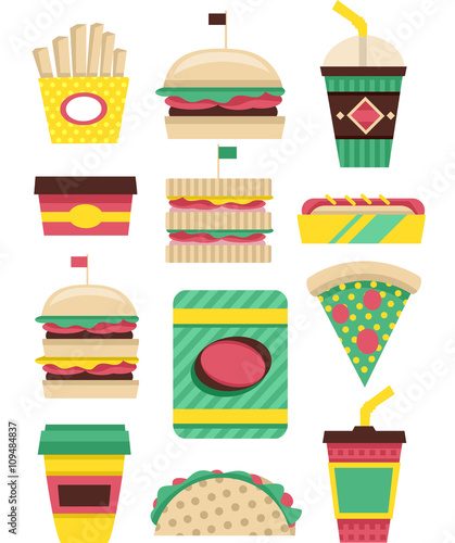 Fast Food Patterns Flat