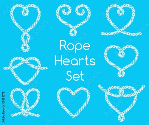 Set of rope hearts decorative knots