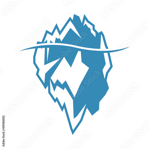 Vector blue iceberg icon on white background