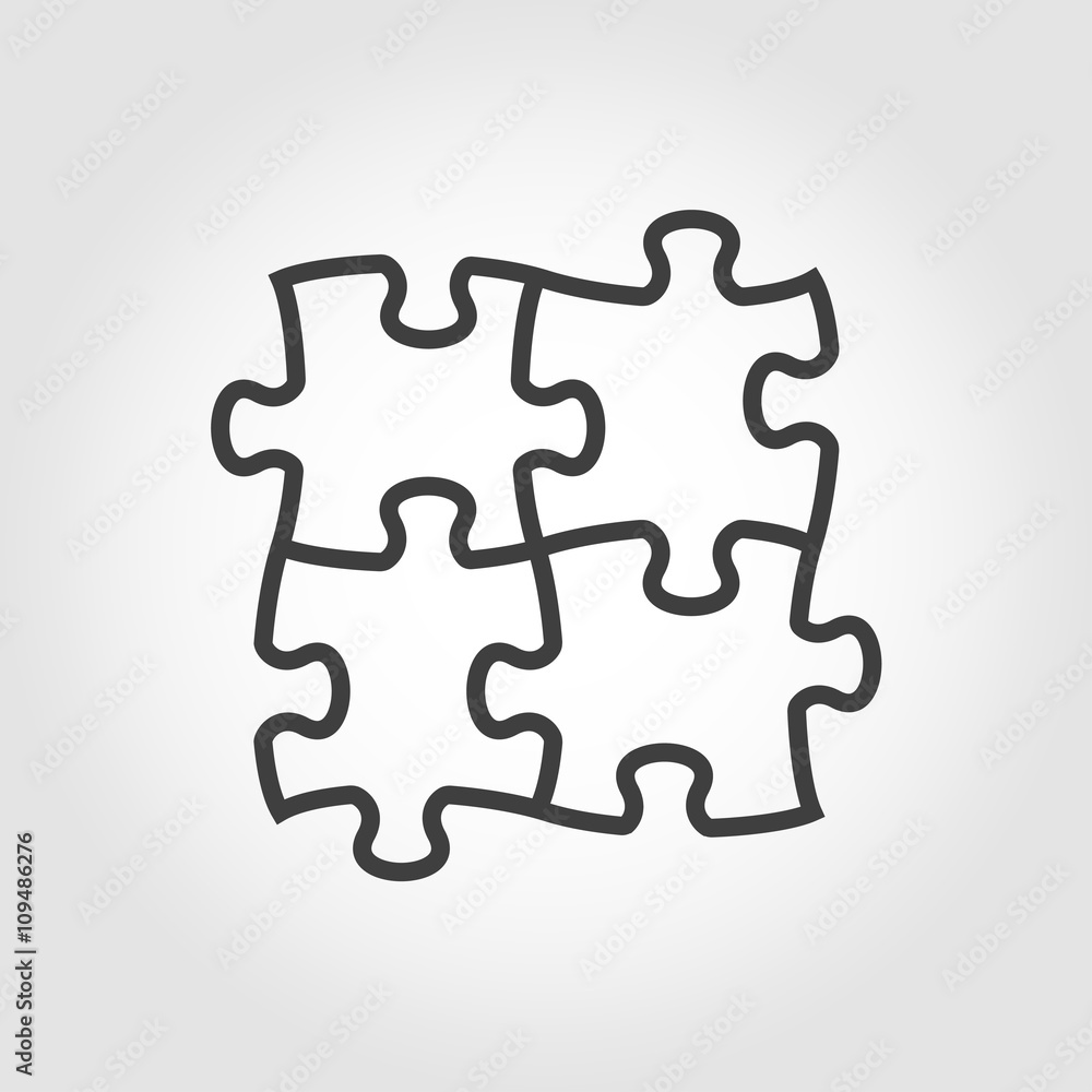 Vector black puzzles icon Vector black puzzles icon