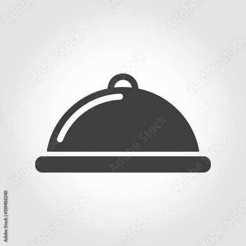 Vector grey food platter icon