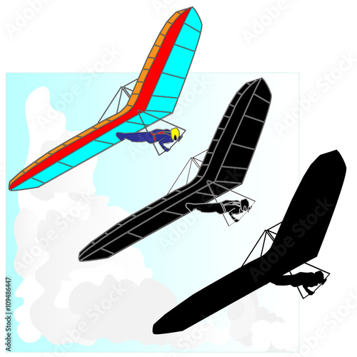 Hang Glider flying vector