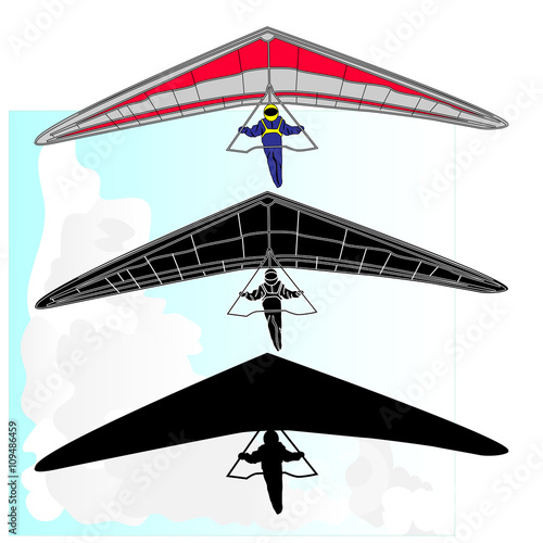 Hang Glider flying vector