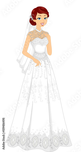 Girl Lacy Bridal Gown