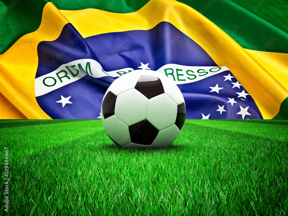Fototapeta premium soccer ball brazil