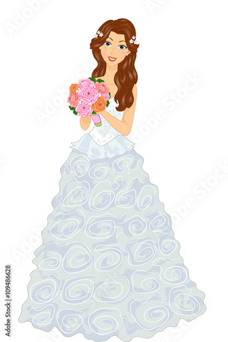 Girl Bridal Gown Ruffles Bo...