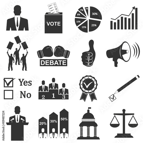 Politics, Voting and elections icons 