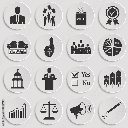 Politics, Voting and elections icons 