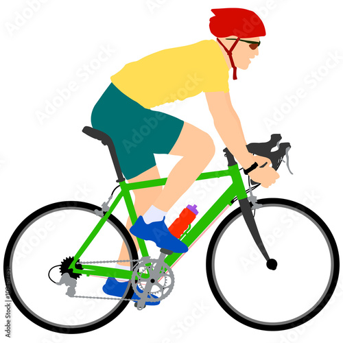Silhouette of a cyclist male.  vector illustration.