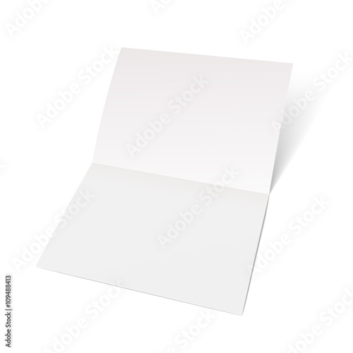 A sheet of paper folded in half.