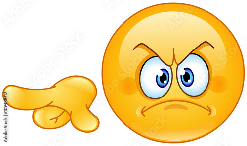 Angry pointing out emoticon