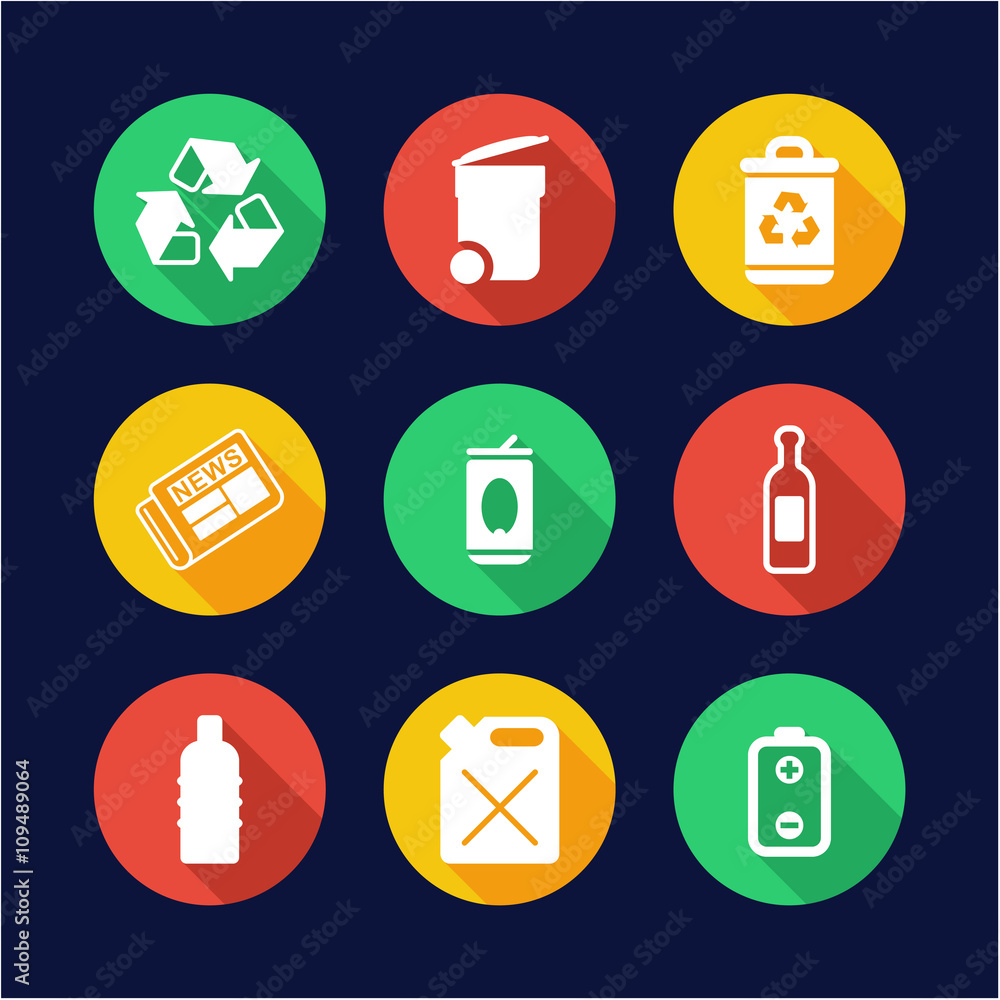 Recycling Icons Flat Design Circle Recycling Icons Flat Design Circle