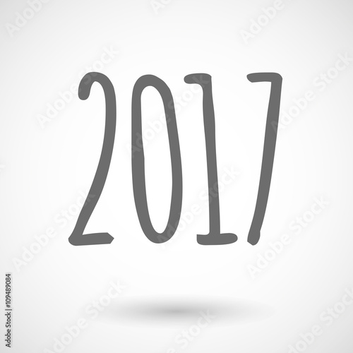 Isolated vector illustration of  a 2017 year  number icon