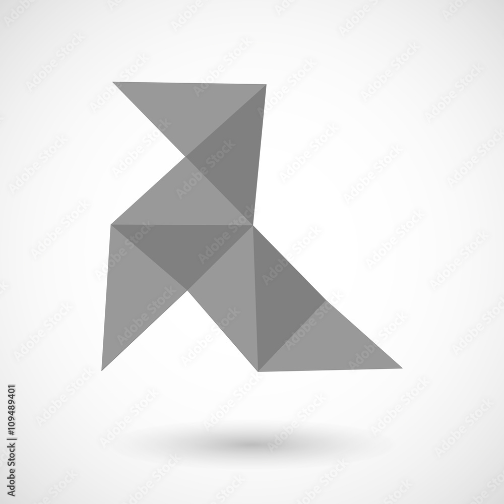 Isolated vector illustration of a paper bird Isolated vector illustration of a paper bird