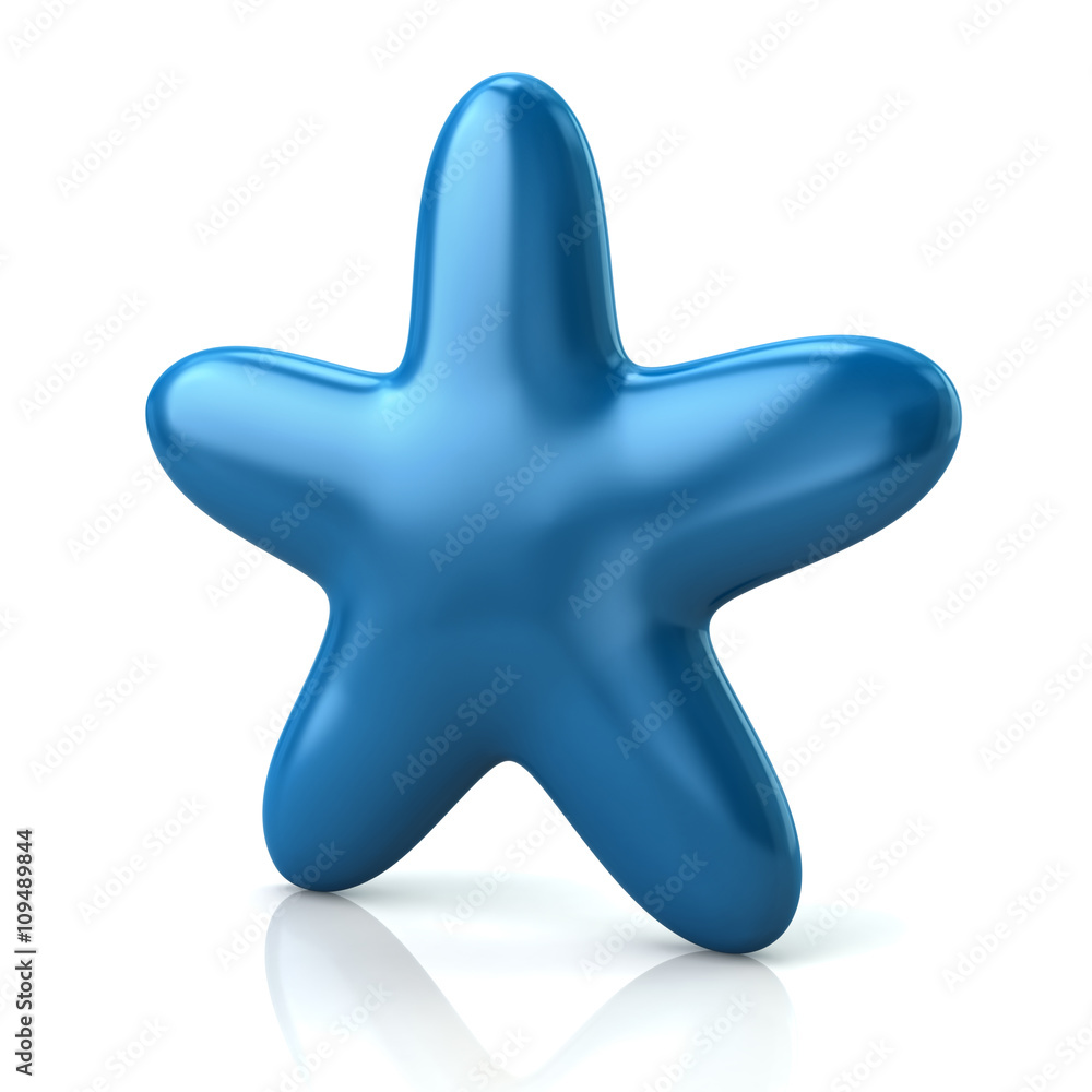 Shiny blue star isolated on white background Shiny blue star isolated on white background