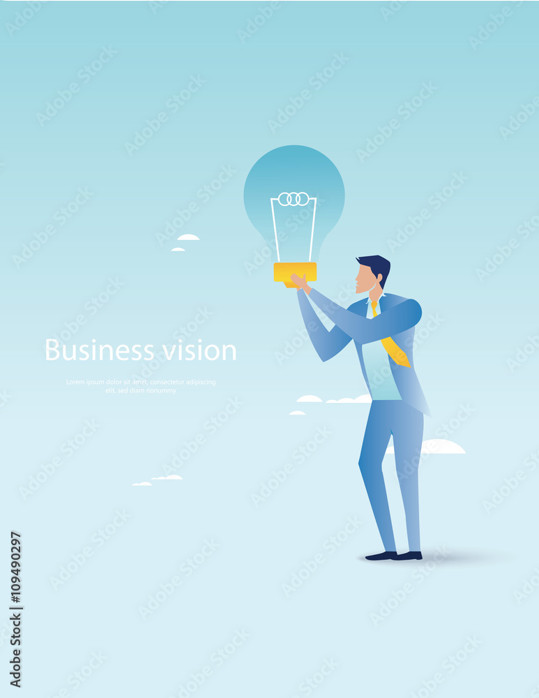 Creative business. Businessman holding light bulb Creative business. Businessman holding light bulb