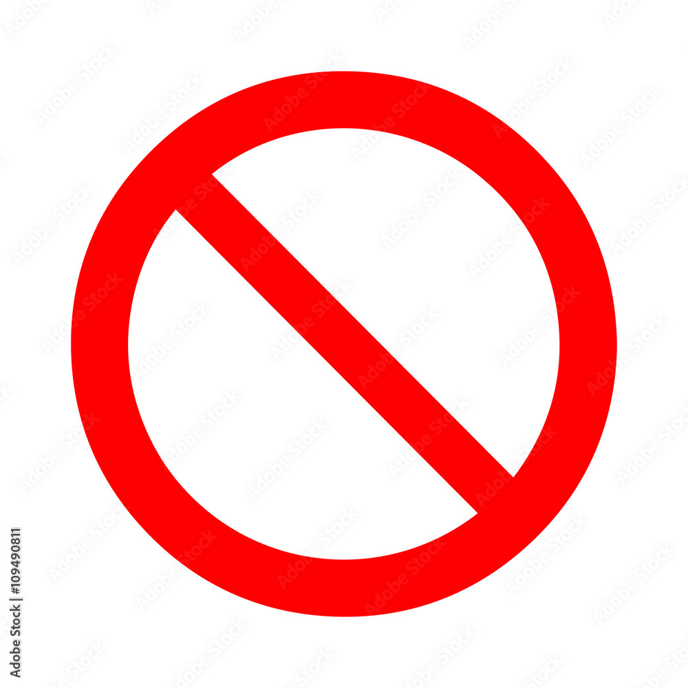 Prohibition, forbidden sign. Vector illustration