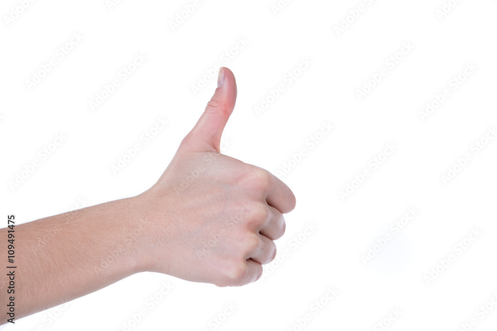 You happy - Woman hand with thumb up