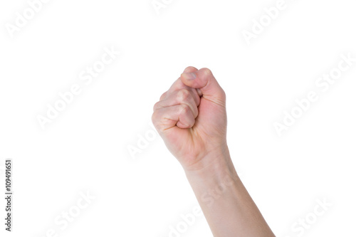 Protest fist on a white background