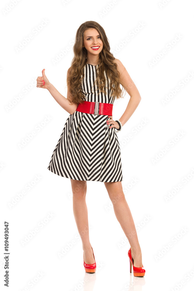 Fashionable Girl Showing Thumb Up Fashionable Girl Showing Thumb Up
