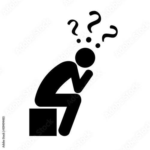 Thinking confused man illustration