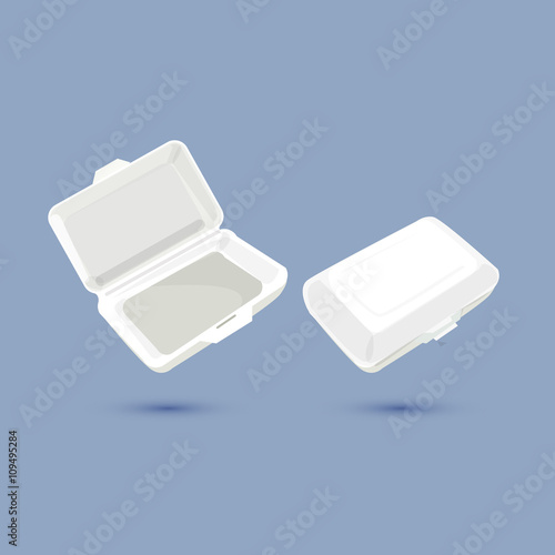 foam lunch box - vector