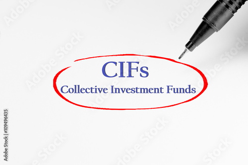 Collective Investment Funds on white paper - Business Concept