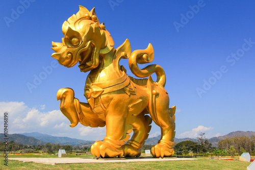 Singha statue at Singha Park,Mueang Chiang Rai District,Chiang Rai,Northern Thailand