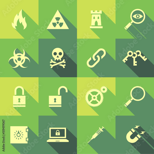 Vector Flat Icon Set - Security
